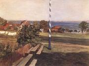 Leibl, Wilhelm Landscape with Flagpole (mk09) oil painting picture wholesale